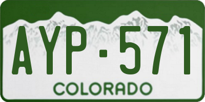 CO license plate AYP571