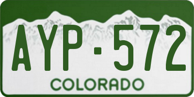 CO license plate AYP572