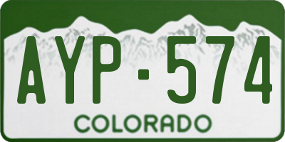 CO license plate AYP574