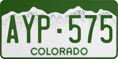 CO license plate AYP575