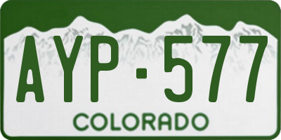 CO license plate AYP577