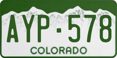 CO license plate AYP578