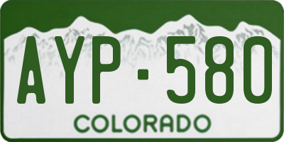 CO license plate AYP580