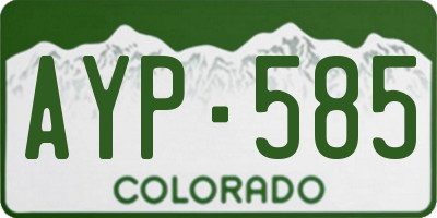 CO license plate AYP585