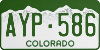 CO license plate AYP586