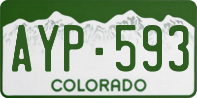 CO license plate AYP593