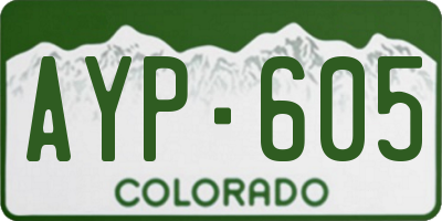 CO license plate AYP605