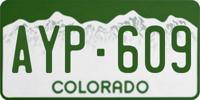 CO license plate AYP609