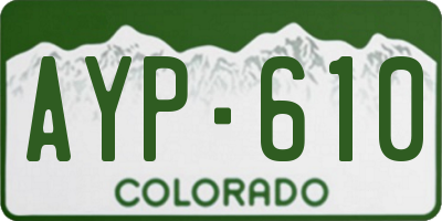 CO license plate AYP610