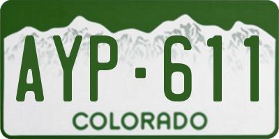 CO license plate AYP611