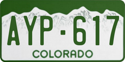 CO license plate AYP617