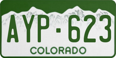 CO license plate AYP623