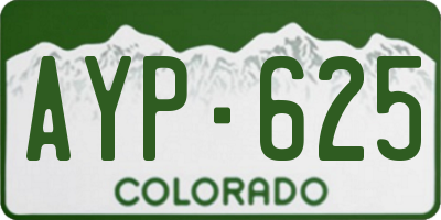 CO license plate AYP625