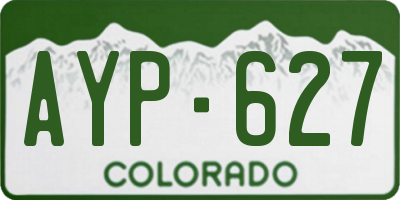 CO license plate AYP627