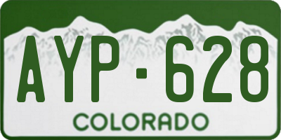 CO license plate AYP628
