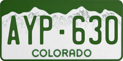 CO license plate AYP630