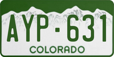 CO license plate AYP631
