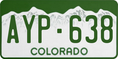 CO license plate AYP638