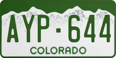 CO license plate AYP644