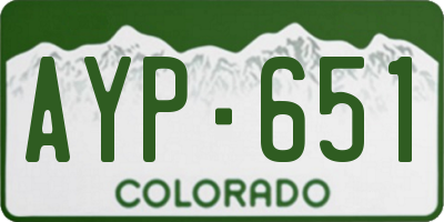 CO license plate AYP651