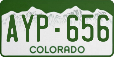 CO license plate AYP656