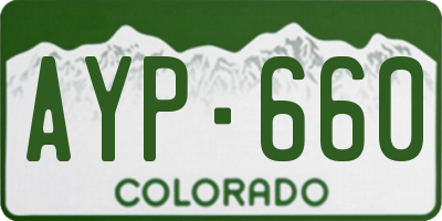 CO license plate AYP660