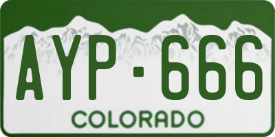 CO license plate AYP666