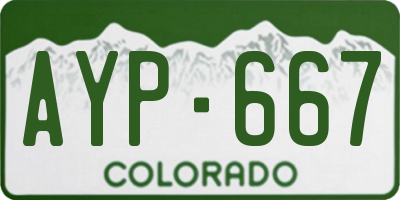 CO license plate AYP667