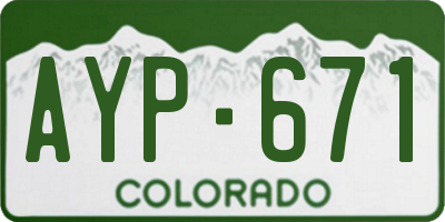 CO license plate AYP671