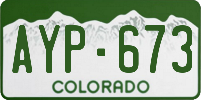 CO license plate AYP673