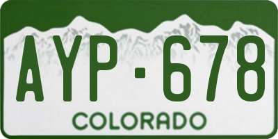 CO license plate AYP678