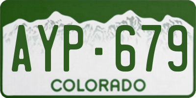CO license plate AYP679