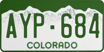 CO license plate AYP684