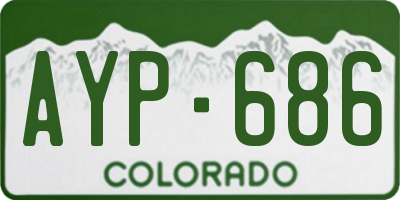 CO license plate AYP686