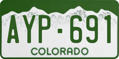 CO license plate AYP691