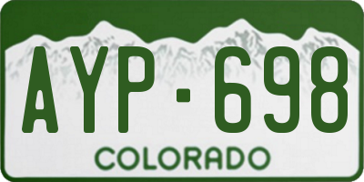 CO license plate AYP698