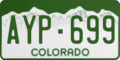 CO license plate AYP699