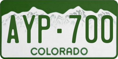 CO license plate AYP700