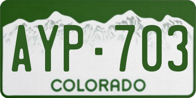 CO license plate AYP703