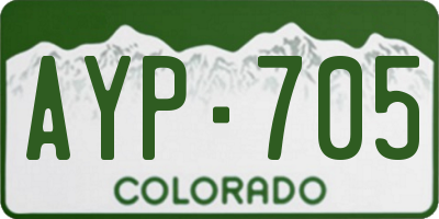 CO license plate AYP705