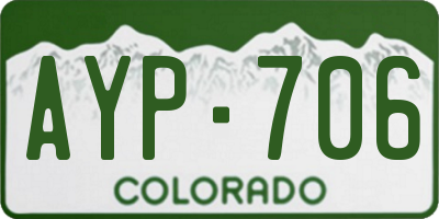 CO license plate AYP706