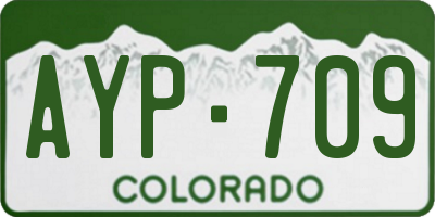 CO license plate AYP709