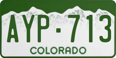 CO license plate AYP713