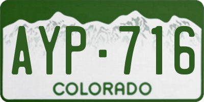 CO license plate AYP716