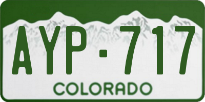 CO license plate AYP717