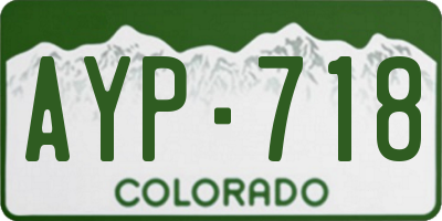 CO license plate AYP718