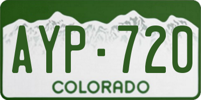 CO license plate AYP720