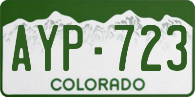 CO license plate AYP723