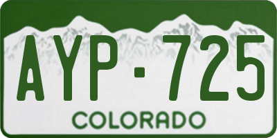 CO license plate AYP725