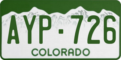 CO license plate AYP726